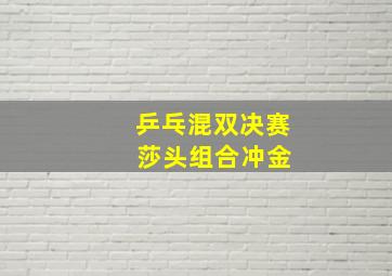 乒乓混双决赛 莎头组合冲金